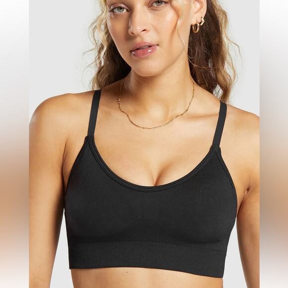 Gymshark Black Seamless Sports Bra - Picture 1 of 4